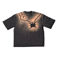 LA OBSESION CHAINS BLEACHED TEE BLACK